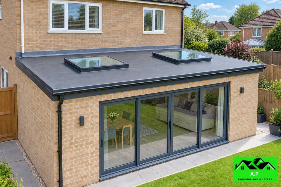 Flat extension roof from the Maidenbower project gallery